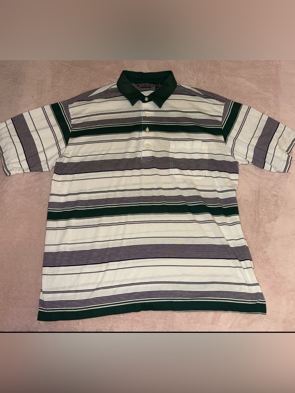 Vintage David Taylor’s Striped Polo Shirt✨